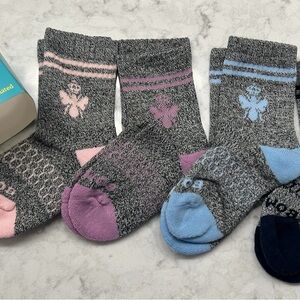 Bombas Junior Midweight Crew Sock in Pink Logwood Mix